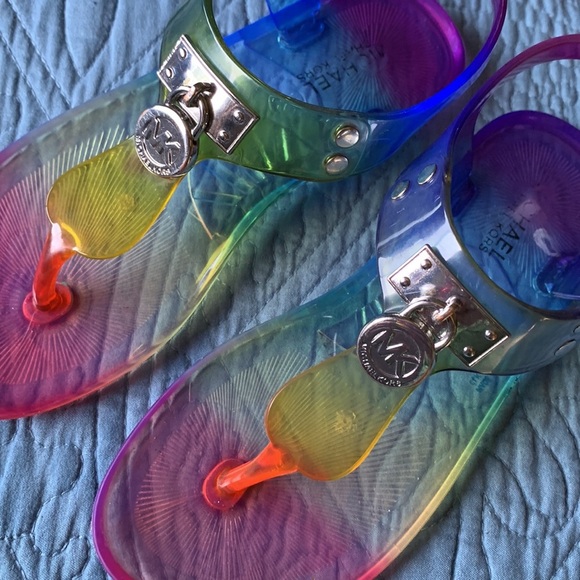 Michael Kors Little Girl's‎ Rainbow Jelly Sandals Size - Picture 3 of 9